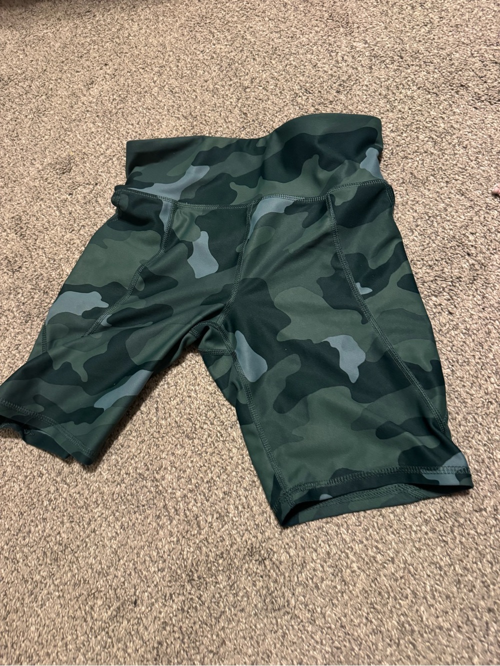 Old Navy Dark Green Camo Bike Shorts